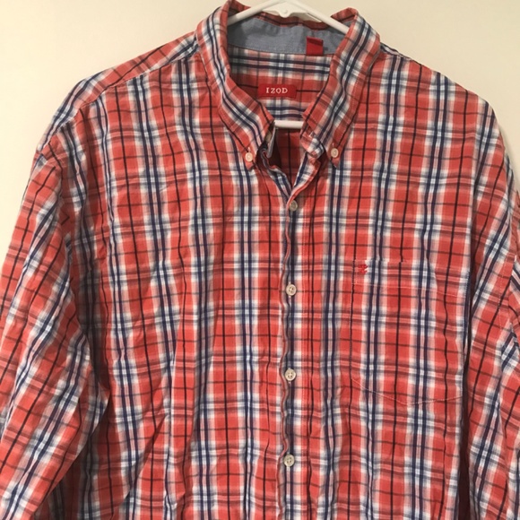 🔸5/30$!! IZOD Button Down Plaid Shirt - Picture 2 of 10